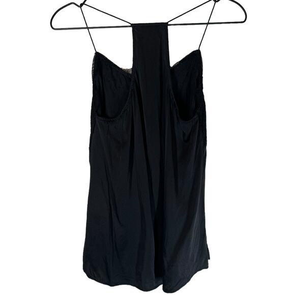 Black CAMI NYC Racer Back Lace Trimmed Silk Charmeuse Cami XS - Picture 9 of 10